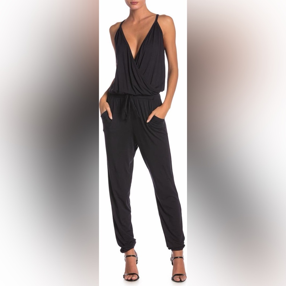 Go‎ Couture Drawstring Sleeveless Black Women's Jumpsuit